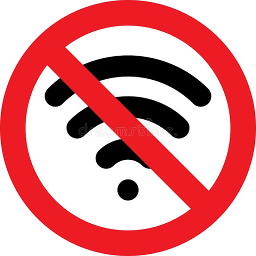 No coverage sign. There can be limited cell phone coverage when out on a boat in case of emergency.