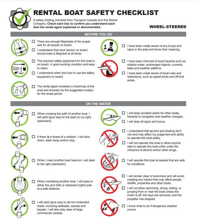 Rental Boat Safety Checklist
