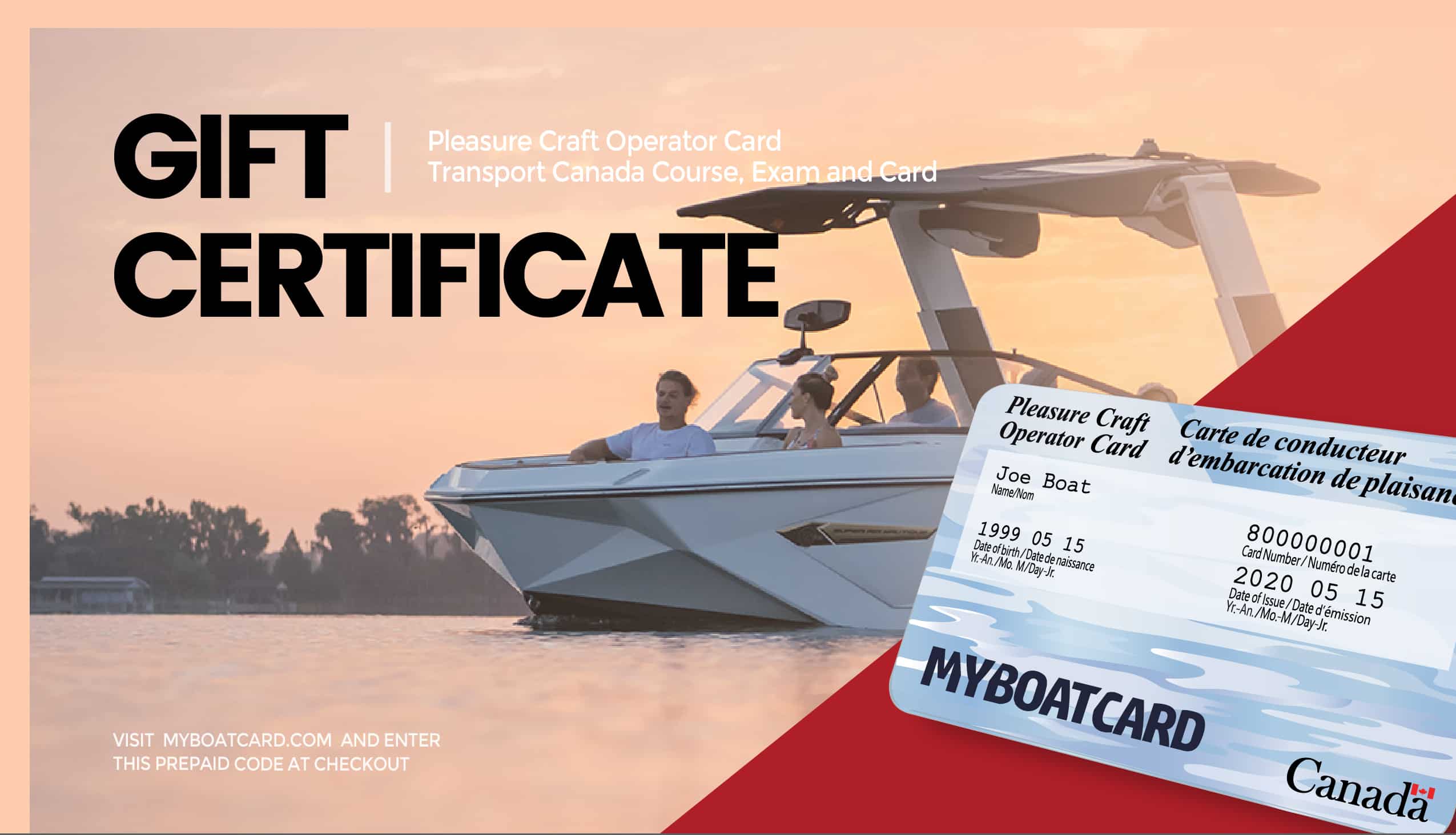 Boating License Gift Certificate Design 4