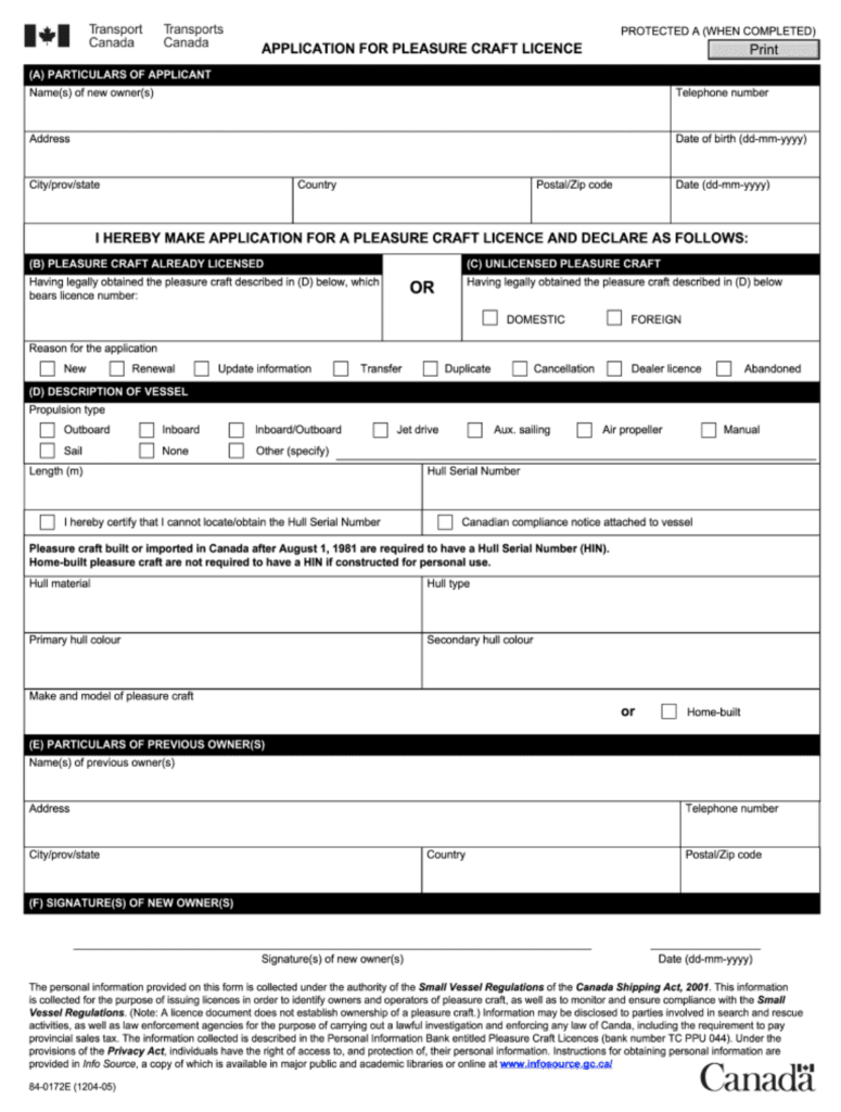 Pleasure Craft License